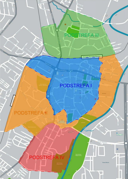 Mapa Strefy Płatnego Parkowania w Rzeszowie.